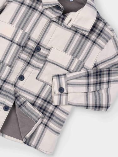 Mayoral Checked Overshirt for Boys Grey3