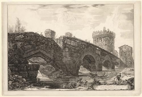 Vue de Ponte Lugano sur l'Anio Piranesi affiche d'art pour s'évader au quotidien