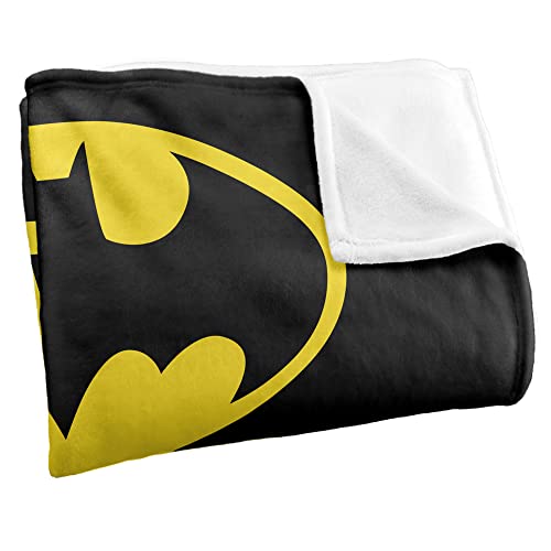 LOGOVISION Batman Superweiche Kuscheldecke mit Batman-Logo, Silky Touch, 152 x 127 cm