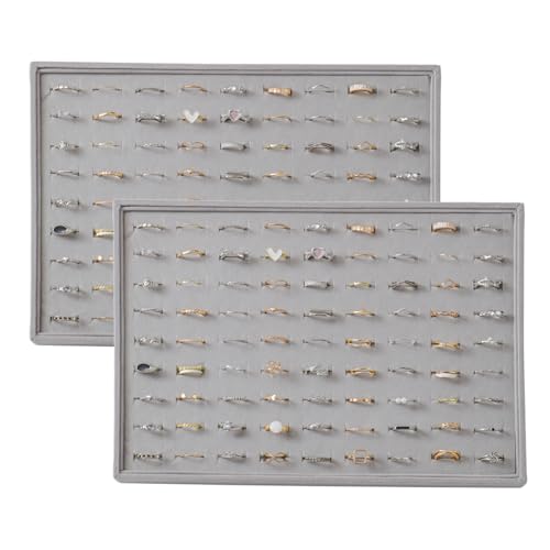 Image of Large Velvet Jewelry Tray Display Drawer Inserts 2 Pack