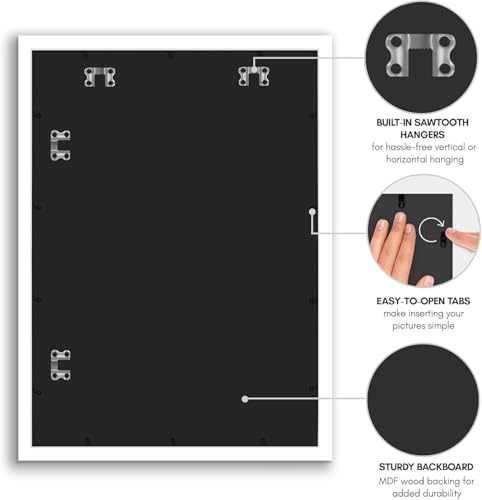 Image of Americanflat 20x28 Poster Frame - White Engineered Wood with Polished Plexiglass - Wide Picture Frame for Vertical or Horizontal Wall Display - Epic Collection - White
