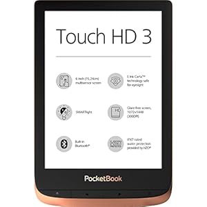 PocketBook – Lettore eBook “Touch HD 3” (16 GB di memoria; schermo con tecnologia E-Ink da 15,24 cm (6 pollici), Smart light, Wi-Fi, Bluetooth)