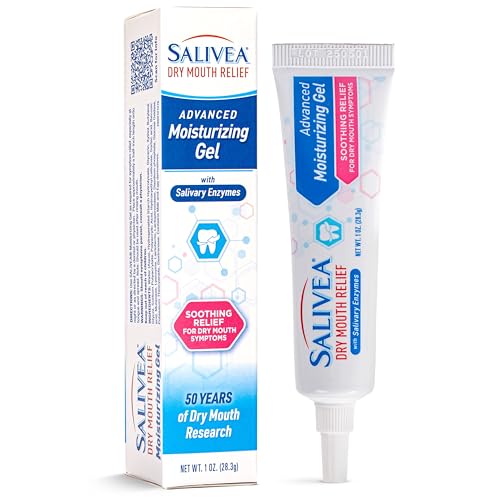 Salivea Dry Mouth Relief Gel Moisturizer 1 oz Tube Saliva Substitute Moisturizing Gel with Salivary Enzymes & Moisturizers Alcohol Free Soothing Mouth Comfort