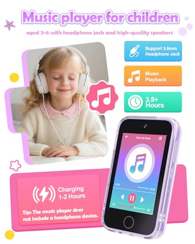 Image of Dylanto Kids Phone ,3.5'' Touchscreen Phone for Kids Learning Play Toys for 3-9 Years Old Girls with Dual Camera,Video Players,Game,Christmas Birthday Gifts for Girls Age 3 4 5 6 7 8 9 -Purple
