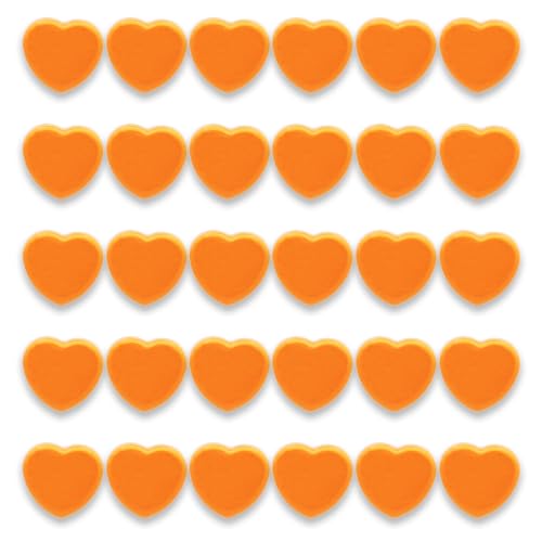 PYJLBX Strong Fridge Magnets, 30Pcs Orange Heart Whiteboard Magnets