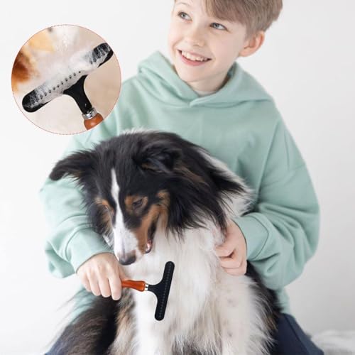 FDGGT 1 Entwirrungskamm Mit Holzgriff Und 1 Stahlkamm, Heimtierbedarf, Tierhaarreinigungswerkzeuge, Haustierpflegewerkzeuge