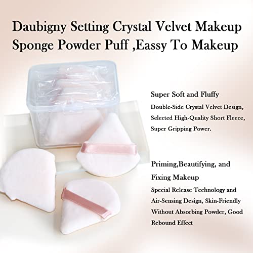 Powder Puff Daubigny 6 Pcs Powder Puff Makeup Puff Face Soft Triangle Powder Puffs For Loose Powder Mineral Powder Body Powder Velour Cosmetic Foundation Sponges Blender Beauty Makeup Tools(Nude) #TOP4