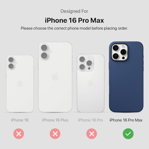 Image of CASEGEAR Silicone Snap Fit Back Cover Case Compatible with iPhone 16 Pro Max | 8 Feet Drop Protection | Compatible with MagSafe | 360 Protection | Shockproof & Scratch Resistant | Blue