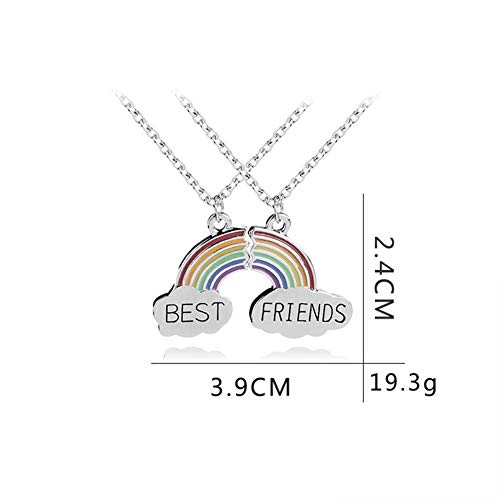 Colar BFF Melhores Amigas Arco Íris AÇO INÓX (par)