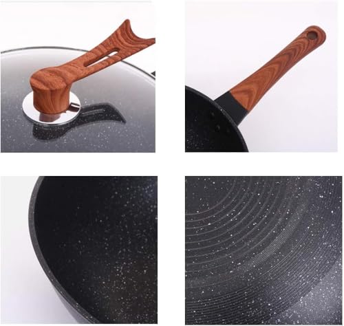 Wok grande antiadherente con tapa, 32 cm miniatura 3