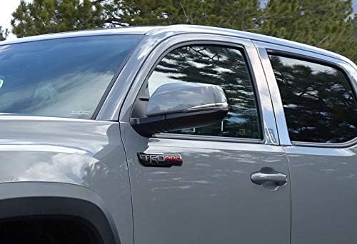 EPARTS Mirror Chrome Polished Stainless Steel Side Door Pillar Trim Cover Set Compatible with 2016-2019 Toyota Tacoma