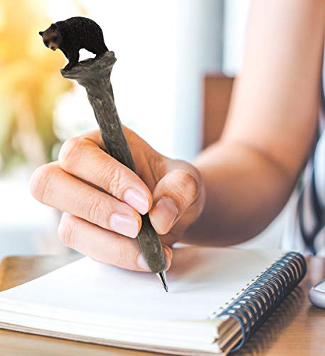 Planet Pens Black Bear on Rock Novelty Pen - Fun, Unique Kids & Adults Office Supplies Ballpoint Pen Colorful Wildlife Writing Pen Instrument For Cool Stationery School & Office Desk Decor Accessories - Thumbnail 5