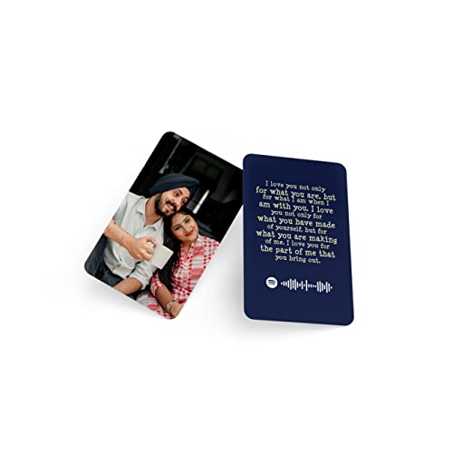 Image of Fairus Customized Wallet Card With Your Photo|Illustration On Front Side|Special Message|Spotify Song Code Backside Best For Special Occasion Gift For Loved One (Photo With Message)|Thanksgiving