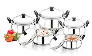 Pigeon - Kitchen Star Stainless Steel Cook and Serve Handi Set (5 - Pieces, Silver)