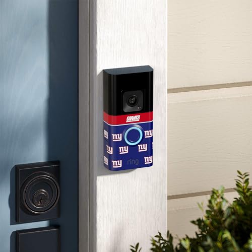 Image of All-New Limited Edition, Official NFL Faceplate for Ring Doorbells - Video Doorbell 3, Video Doorbell 3 Plus, Video Doorbell 4, Battery Doorbell Plus, and Battery Doorbell Pro | New York Giants