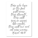 Those Who Hope In the Lord Will Renew Their Strength, They Will Soar On Wings Like Eagles. They Will Run and Not Grow Weary. -Isaiah 40:31 Watercolor Script Print, Unframed