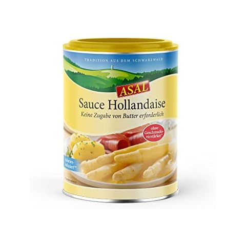 Sauce Hollandaise kalorienreduziert ohne Geschmacksverstärker 390g für 2,5 Liter - leckere, fettreduzierte und zart-cremige Soße für Spargel und Gemüse, glutenfrei, bis zu 90% weniger Fett und 80% weniger Kohlenhydrate, kinderleichte Zubereitung mit Wasser, keine zusätzliche Butter notwendig, ohne Palmöl, kein Palmfett Cover