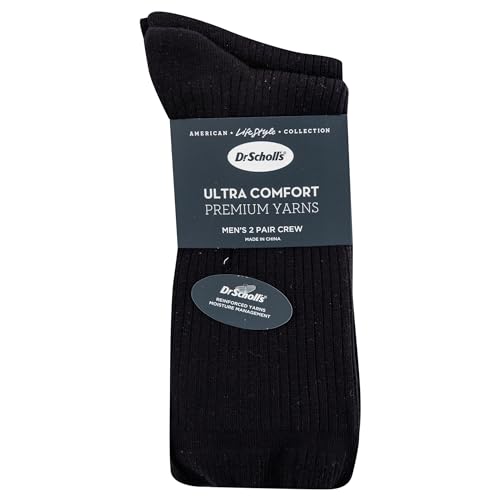 Dr. Scholl's Men's Ultra Soft Rayon Crew Socks-2 Pairs-Non-Binding Comfort & Moisture Wicking4