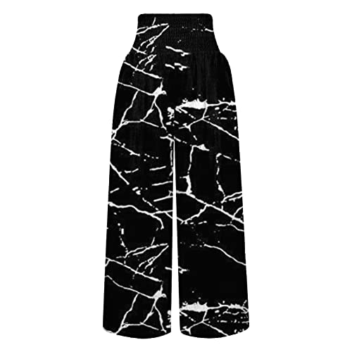 Mifyiar Womens Lined Athletic Pants Womens Wide Leg Long Pants High Waist Drawstring Loose Light Long Pants For Women Casual Black #TOP1