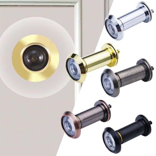 Mirilla para puerta con ángulo de visión de 180°, lente de aleación de zinc, para puertas de 42 a 60 mm de grosor, sin cubierta, seguridad para el hogar (plata)(oro) miniatura 5