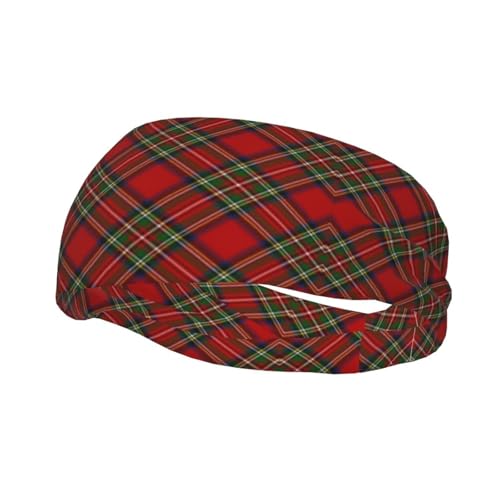 Royal Stewart Tartan Cross Plaid Fashionable Sports Decorative Sweatband Cloth Sports Towel Headband