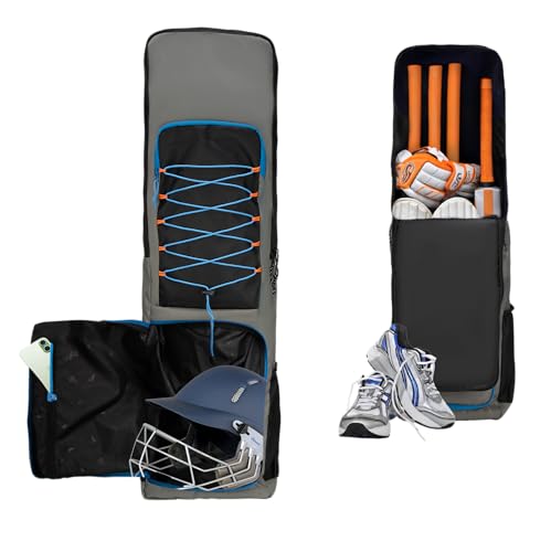 Image of WHACKK Cricket Bag| Spacious Capacity|Lightweight|Dual Bottle Holders|Front Pockets for Easy Organization|Durable Cricket Kit Bag