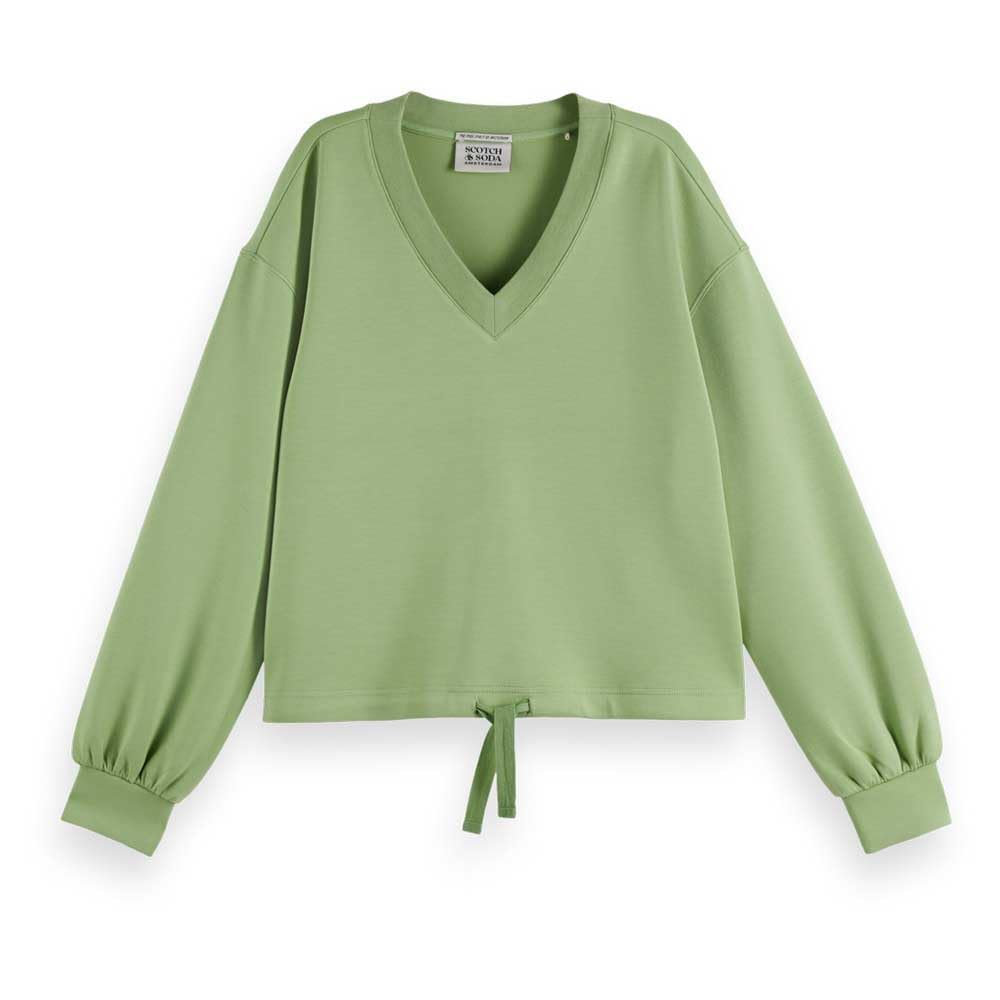 Scotch & Soda Women's V-Neck Modal Sweatshirt, Pistachio, M