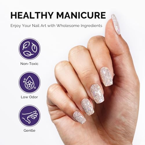 Image of MelodySusie Galaliver Silver Glitter Gel Nail Polish, 15ML Shimmer Silver Diamond Sparkle Gel Polish Soak Off UV LED Cured Long Lasting Gift for Women DIY Nail Design Nail Art Manicure X09