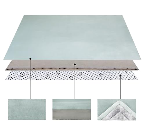 Tapis d'éveil bébé épais de 2cm en velours corail doux et antidérapant vert - 6