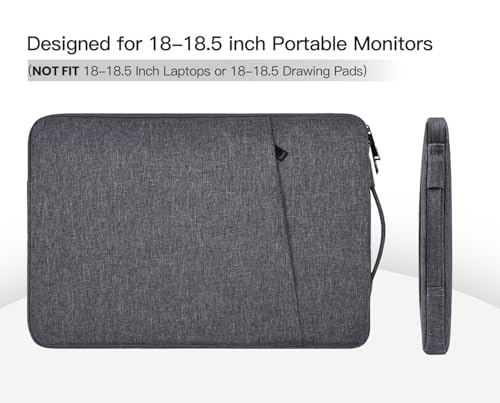 Image of Portable Monitor Case Compatible with 18-18.5 Inch Most Large Portable Monitor Protective Sleeve Storage Bag, Space Grey(NOT FIT 18 INCH Laptop)