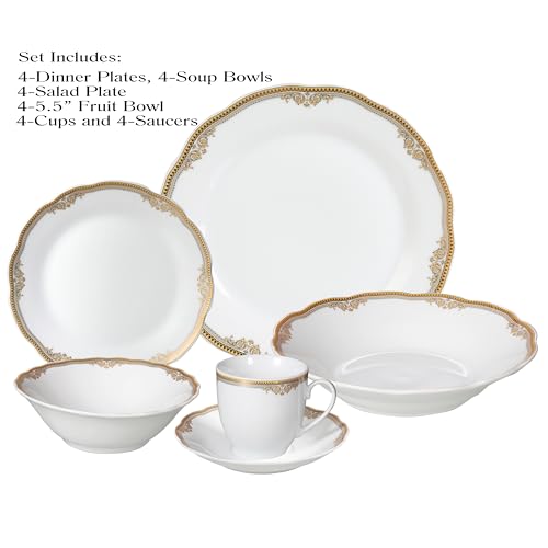 Lorren-Home-Trends-Catherine-24-Piece-Porcelain-Dinnerware-Set-Gold