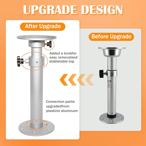 HWHongRV Verstellbarer Standfuß für Marine, Wohnwagen, Wohnmobil, Tisch, Standfuß, 45-68 cm, Höhenbereich für Wohnmobil, Boot