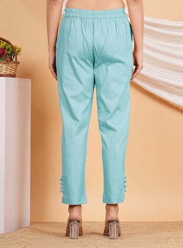 Image of Yash Gallery Women's Regular Fit Mid Rise Solid Lycra Trouser Regular Pants