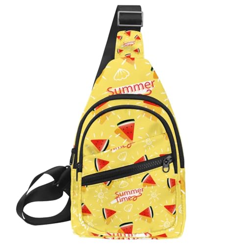 Sac à bandoulière homme motif pastèque multicolore réglable