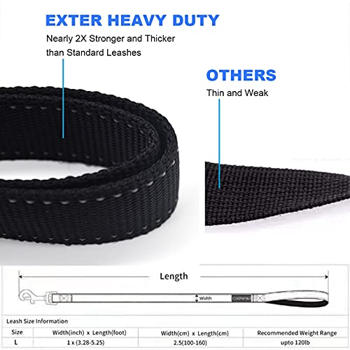 Coolsnail Dog Leash Adjustable Length(3-5Ft) With Comfy Neoprene Padded Handle-Durable Lightweight 3M Reflective Heavy Duty Pet Leashes Training And Walking-For Small To Large Dogs Black #TOP2