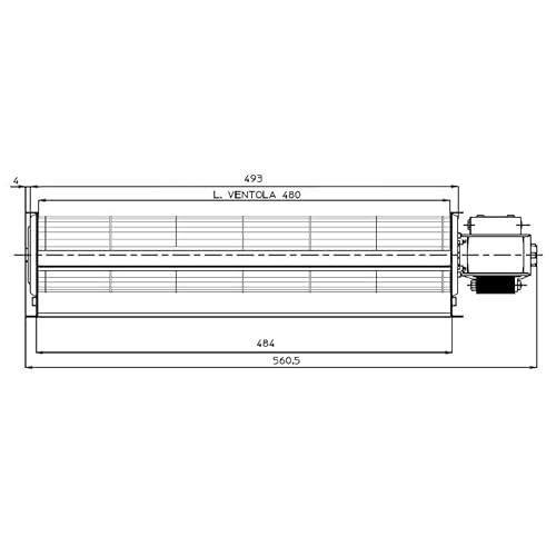 Tangentialventilator für Pelletöfen Fergas Artikelnummer 115008 Cod.6043