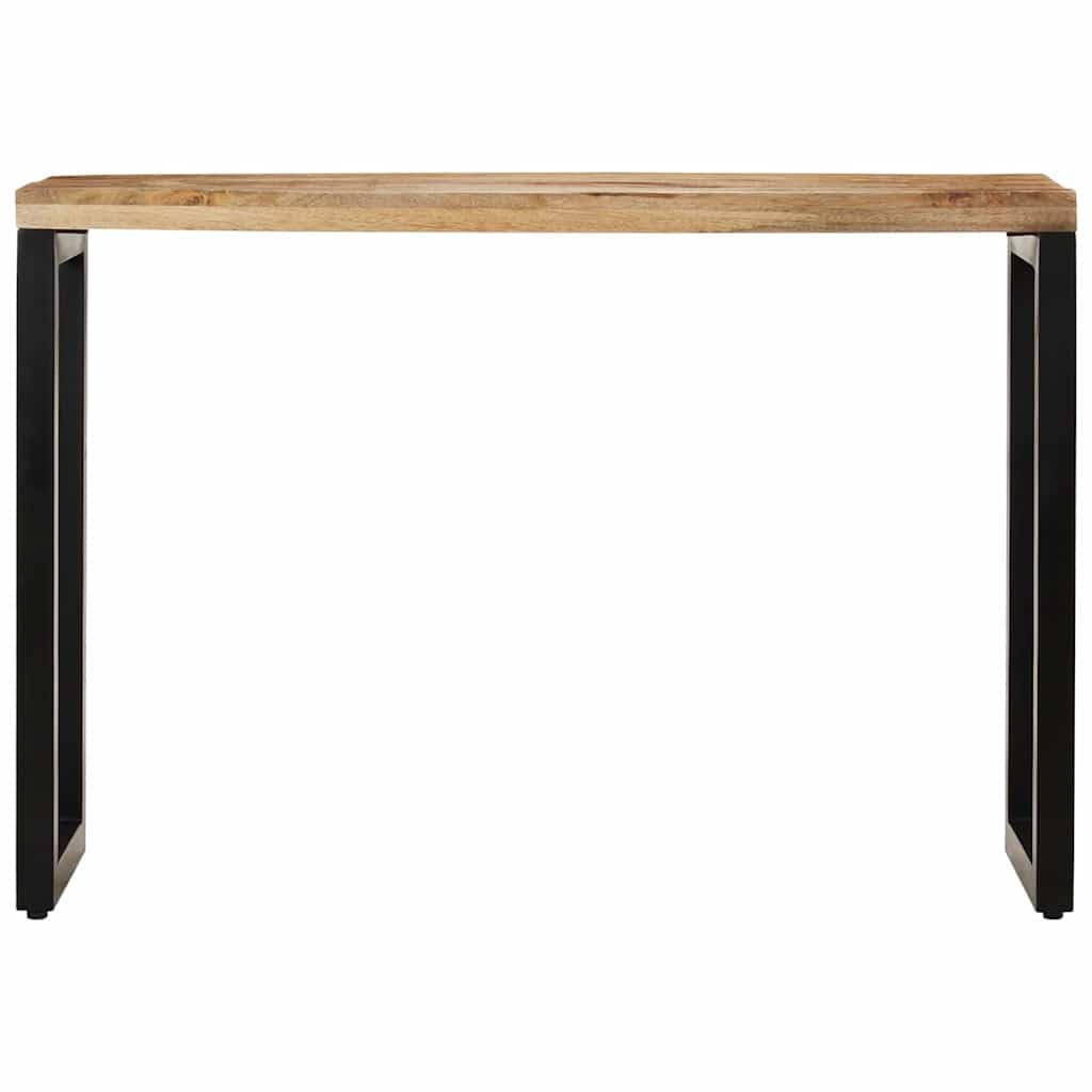 Stolik konsola z litego drewna z uchwytem z metalowymi nogami, 110x35x76 cm