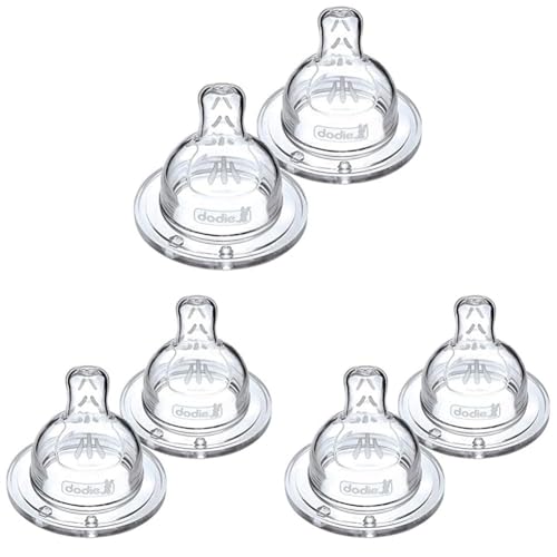 Dodie Tétine Plate Anti-Colique Sensation+ Transparent 0-6 Mois Débit 2 (Lot de 3)