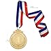 Metal Award Medals with Neck Ribbon Gold Silver Bronze Style for Children Sports or Any Competition,Pack of 3