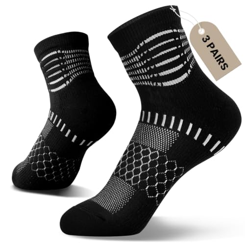 Image of IRAMY Ankle Compression Socks for Women Men Plantar Fasciitis Relief 3 /5 Pairs Cushioned Athletic Running Socks