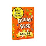 Dinner Rush Card Game - Pocket-Sized Kids Restaurant Activities - 2-in-1 Picture and Quantity Matching - Smart Card Games - Matching Games for Kids - 2-4 Players, Ages 4-8