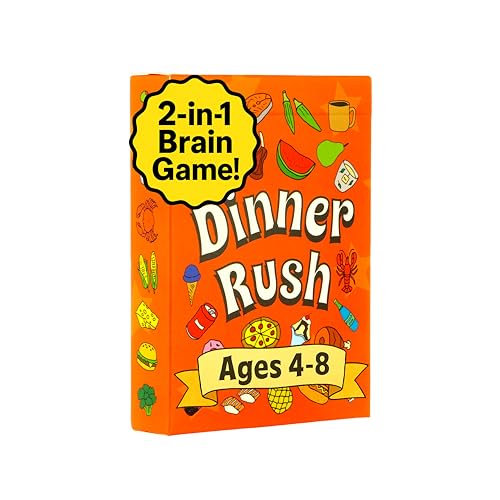 Dinner Rush Card Game - Pocket-Sized Kids Restaurant Activities - 2-in-1 Picture and Quantity Matching - Smart Card Games - Matching Games for Kids - 2-4 Players, Ages 4-8