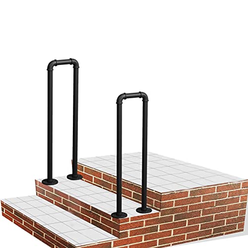 Rampe d'escalier en fer forgé durable pour marche extérieure de jardin