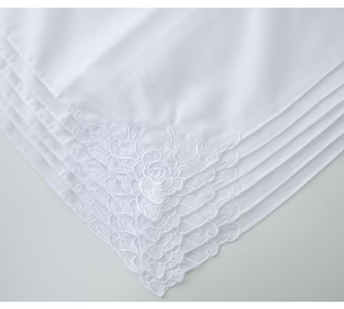 Image of Lace Cotton White Handkerchiefs Perfect Wedding Bulk