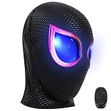AUGMAXI Electric Spider Hero Black Mask for Man – Remote Control Moving Eyes with LED Lights, Adjustable Fit for Teens and Adults, Perfect for Cosplay, Halloween, and Superhero Role Play
