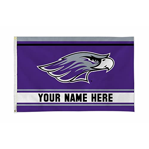 Rico Industries NCAA Wisconsin-Whitewater Warhawks Standard Personalized - Custom 3' x 5' Banner Flag - Made in The USA - Indoor or Outdoor Décor