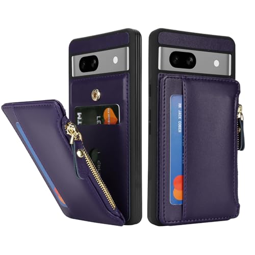 Image of Cavor for Google Pixel 7a Case Wallet with Card Holder, Purple
