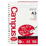 コクヨ キャンパス ルーズリーフ さらさら書ける A5 A罫 100枚 ノ-807AN