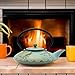 27.1oz Small Cast Iron Teapot, SECHUDO Japanese Style Tea Kettle Coated with Enameled Interior for Stovetop Safe,Cast Iron Tea Pot with Stainless Steel Strainer for Loose Leaf,Flat Fish Pattern(800ml)
