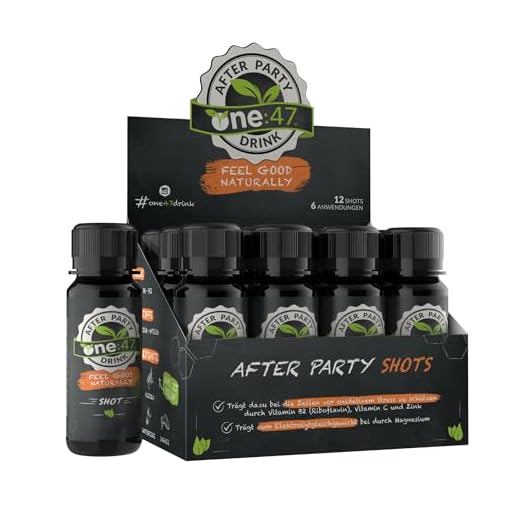 one:47 ® Anti-Hangover-Drink | 12 Shots | PATENTIERTE FORMEL | hochkonzentriert & vegan | Natürlich bei Kater | mit Elektrolyten, Vitaminen & Pflanzenextrakten | Anti Hangover Shot | NEU